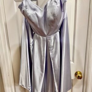 Josie simple plus size soft satin short dress